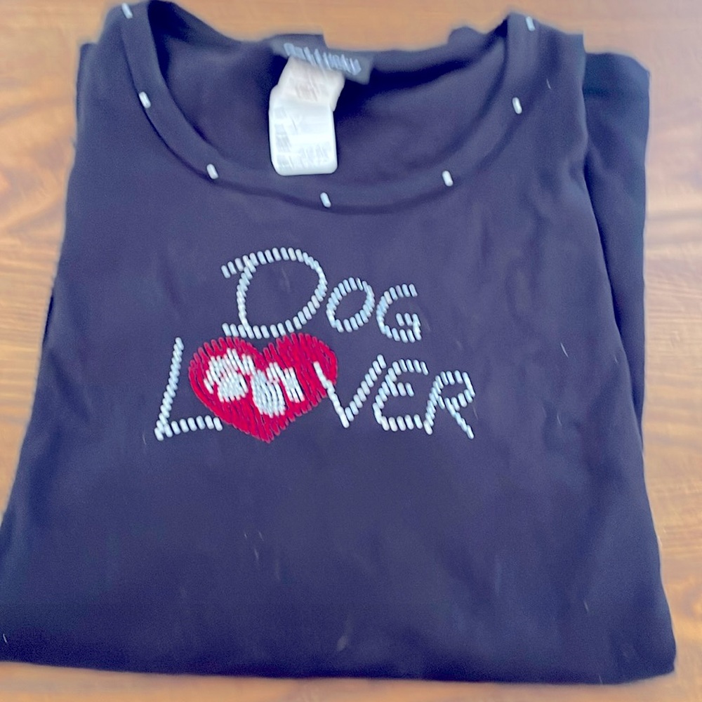 Get Lucky long sleeve dog lover shirt. XL. Navy blue.